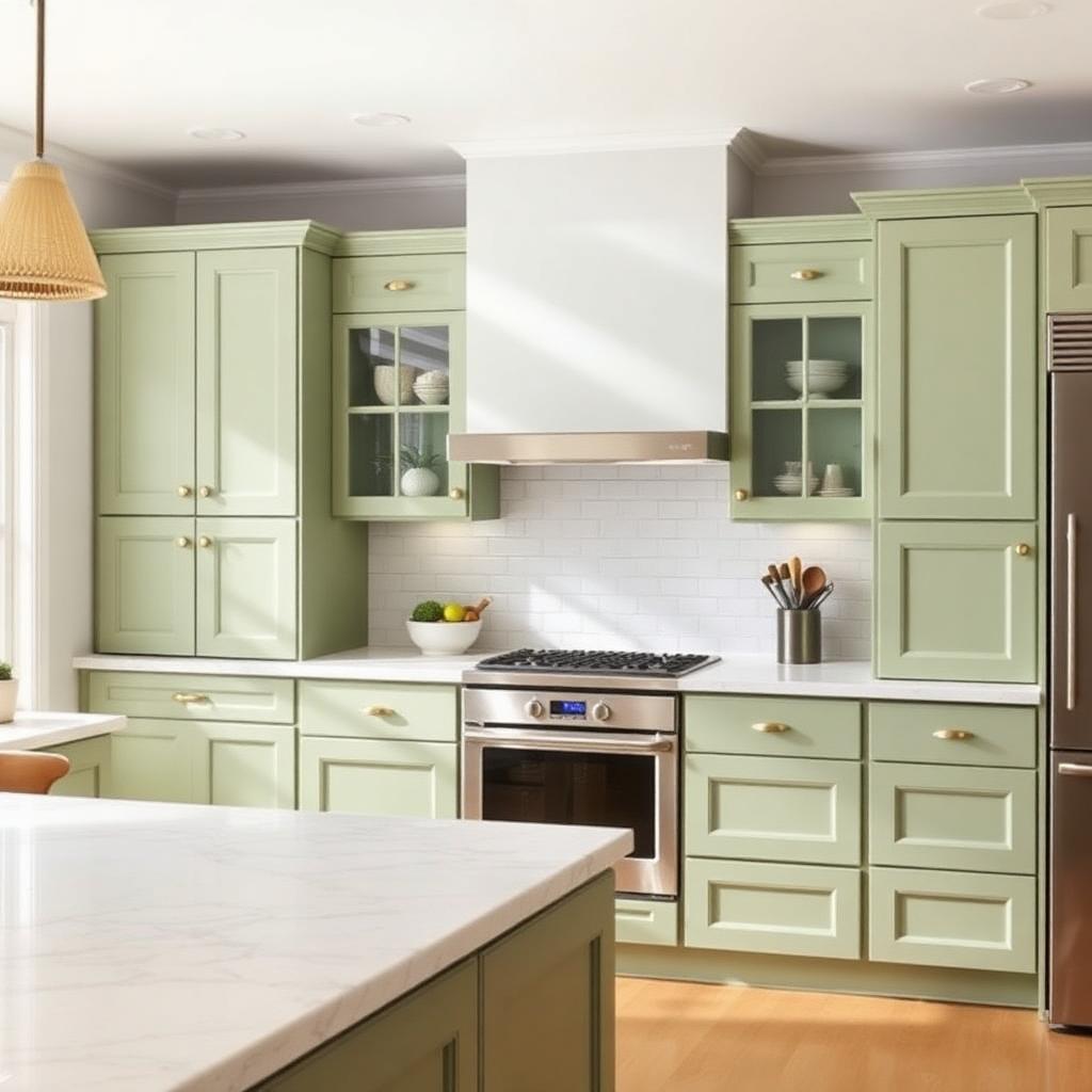 Sage Kitchen Cabinet Respray